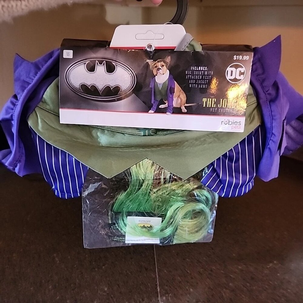 DC The Joker Pet Costume XS HALLOWEEN PHOTO OP 2 piece